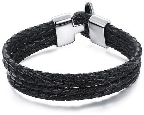JewelOra Men Genuine Cow Leather Bracelet Model DT-S945