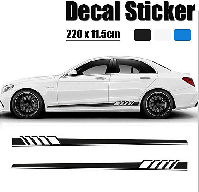 2pcs Car Auto Side Body Vinyl Decal Long Sport Stripe Sticker For Mercedes-Benz
