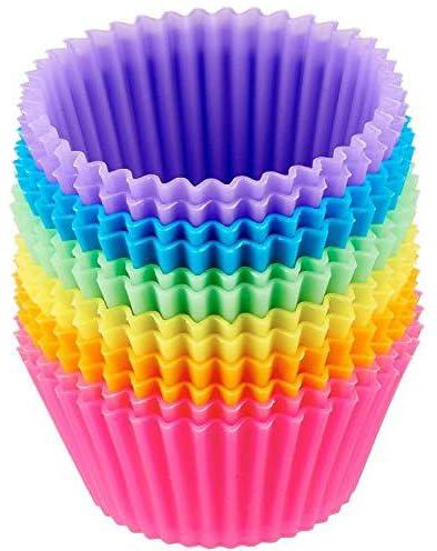 Truveli Paper CakeCup Liners | Silicone Heart Shape Moulds | for Muffins, Cupcake, Jelly, Handmade Soap, Biscuit Chocolate | Microwave or Oven Tray Safe | Baking Tools | Set of 12 - Random Color