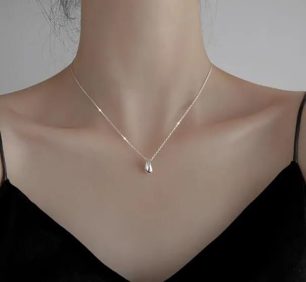 JC women necklace Water drop necklaces design sense clavicle chain pendant female Necklace gift Jewellery gold adjustable