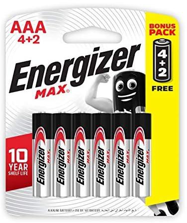 Energizer Max Promo Pack Battery, Size AAA, Pack of 4Plus2 Blister Card - 4+2 حجر ريموت