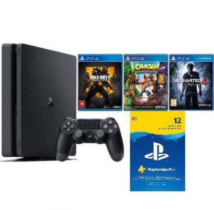 Sony Playstation 4 500 GB Slim  5 games and 12 month Plus