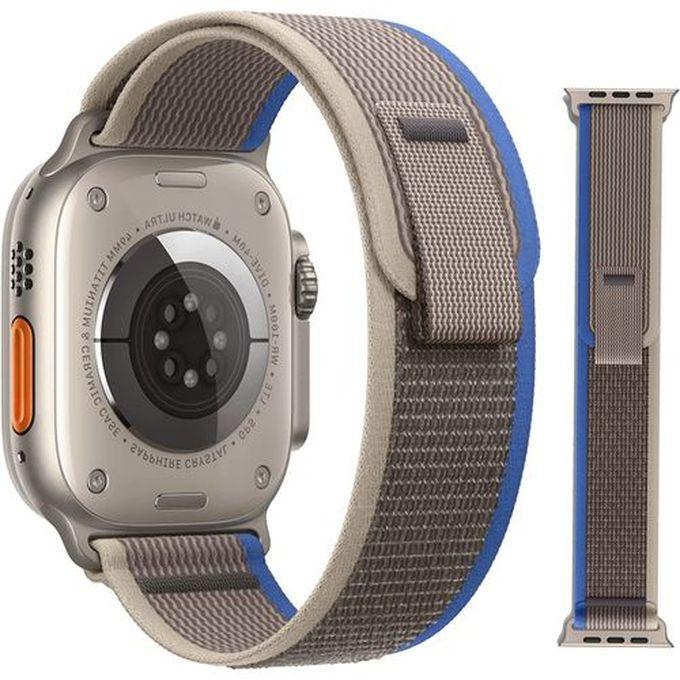 Trail Loop Band Compatible With Apple Watch 8 Ultra 49mm, Nylon Sport Gray Blue
