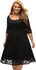 Black Mixed Materials Special Occasion Dress For Women