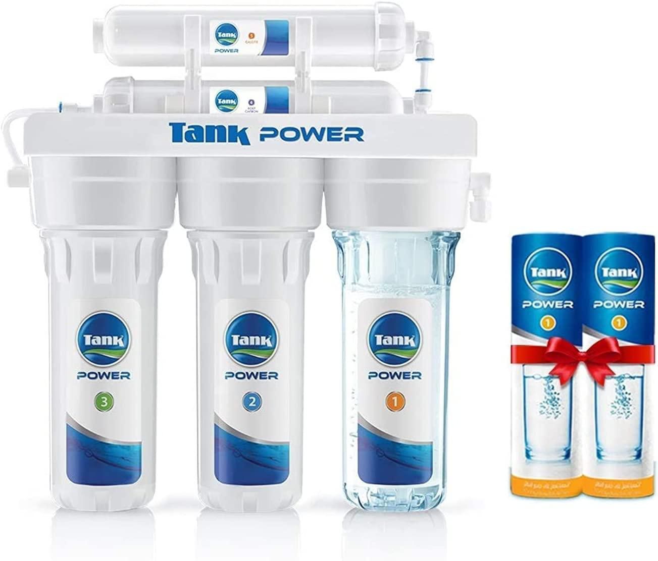 Get Tank Power Water Filter, 5 Stages, With 2 TPI Cartridges - White with best offers shop online | cash on delivery | Raneen.com