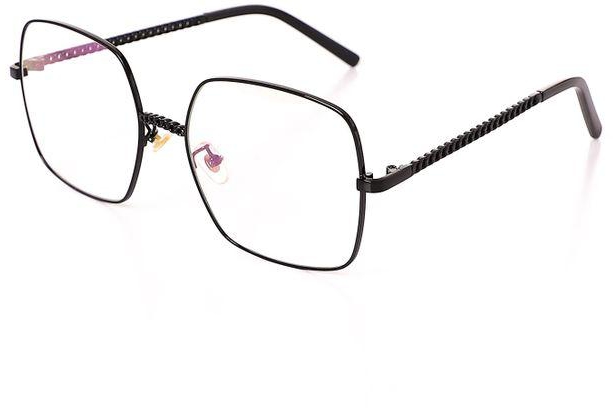 نظارة حريمي فريم معدني انيق - عدسات كبيرة جذابة - سوداء
