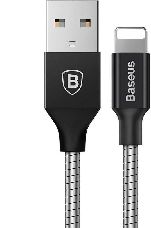 Baseus Metal Fabricating Stainless Steel Lightning Cable USB Compatible with iPhone 6 6S in Silver