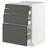 METOD / MAXIMERA Bc w pull-out work surface/3drw, white/Voxtorp dark grey, 60x60 cm - IKEA