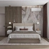 سرير كينج خشب زان  و قطيفه 120 × 160 × 200 سم - بيچ
