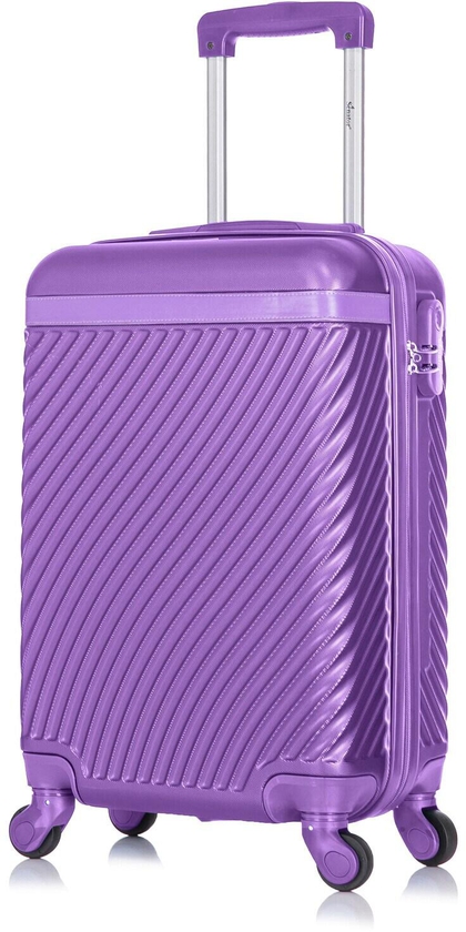 Senator Hard Case Cabin Suitcase Luggage Trolley For Unisex ABS Lightweight Travel Bag with 4 Spinner Wheels KH1065 Highlight Purple