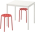 MELLTORP / MARIUS طاولة ومقعدين - أبيض/أحمر 75 سم