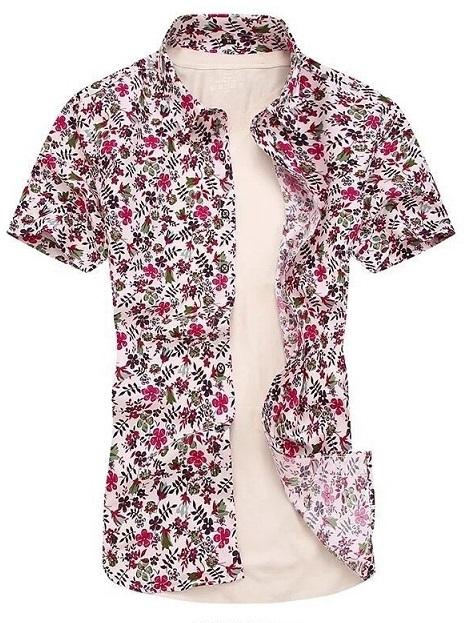 Kemeja Batik Men's Casual Summer Floral Shirt Code-14 - 7 Sizes