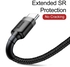 Baseus USB C Cable 2A Fast Charging Cable Nylon Braided Cafule Series - 2M USB Type C Charger Compatible for S21 S20 S9 Note 20 10 Huawei P30 P20 Lite Mate 20 Pro Xiaomi Mi 11 Ultra A2 Black/Grey