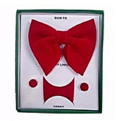 Men Butterfly Bow Tie With Cufflinks & Pocket Square- Green