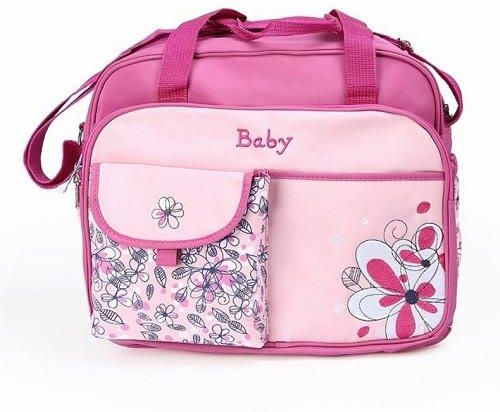 Baby Diaper Bag Large In Varied Design - Pink