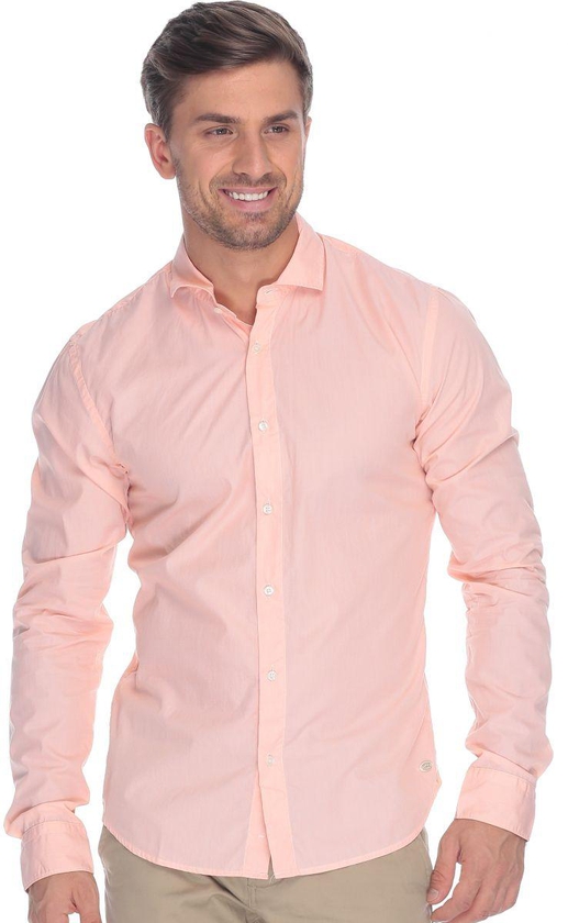 Scotch & Soda 130705-16-SSMM-D20 Long Sleeve Shirt for Men - M, Bleached Tangerine