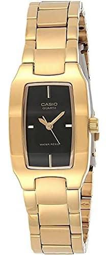 Casio Women's Core LTP1165N-1C Gold Gold Tone Quartz Watch with Black Dial, casual