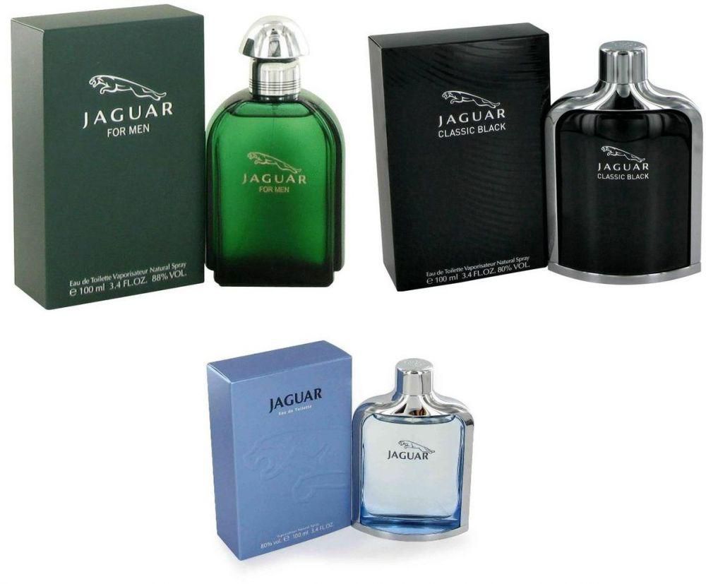Set of 3 Jaguar Perfumes for Men 100ml Each (Green , Classic Black & Blue )
