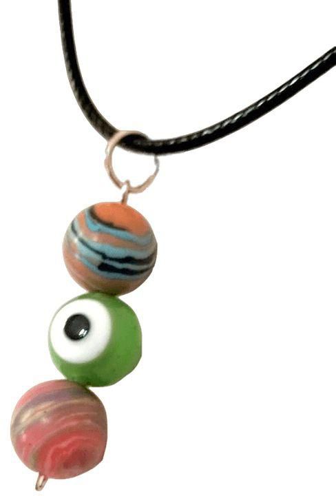 Sherif Gemstones Handmade Multi Color Eye Necklace - Crystal Healing Pendant Gemstone