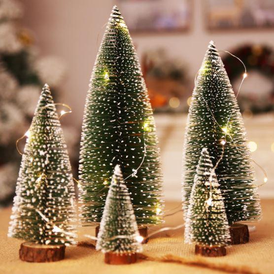 Lsthometrading 10cm 15cm,20cm Mini Snow Pine Needle Tree Christmas Decorations