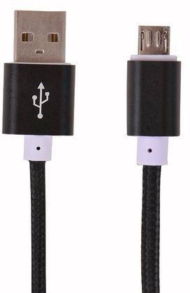 Generic Nylon Fabric聽Braided Data Transfer Charging Cable Micro USB To USB (Black)