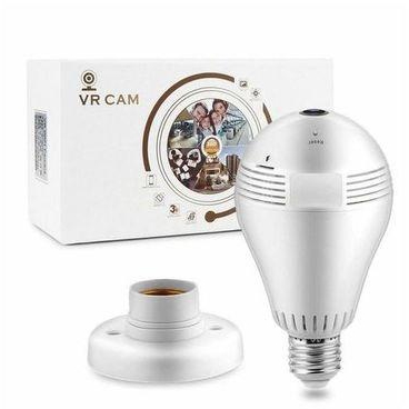 VR CAM Wireless Wi-Fi Light Bulb, 360 Degrees Nanny Camera