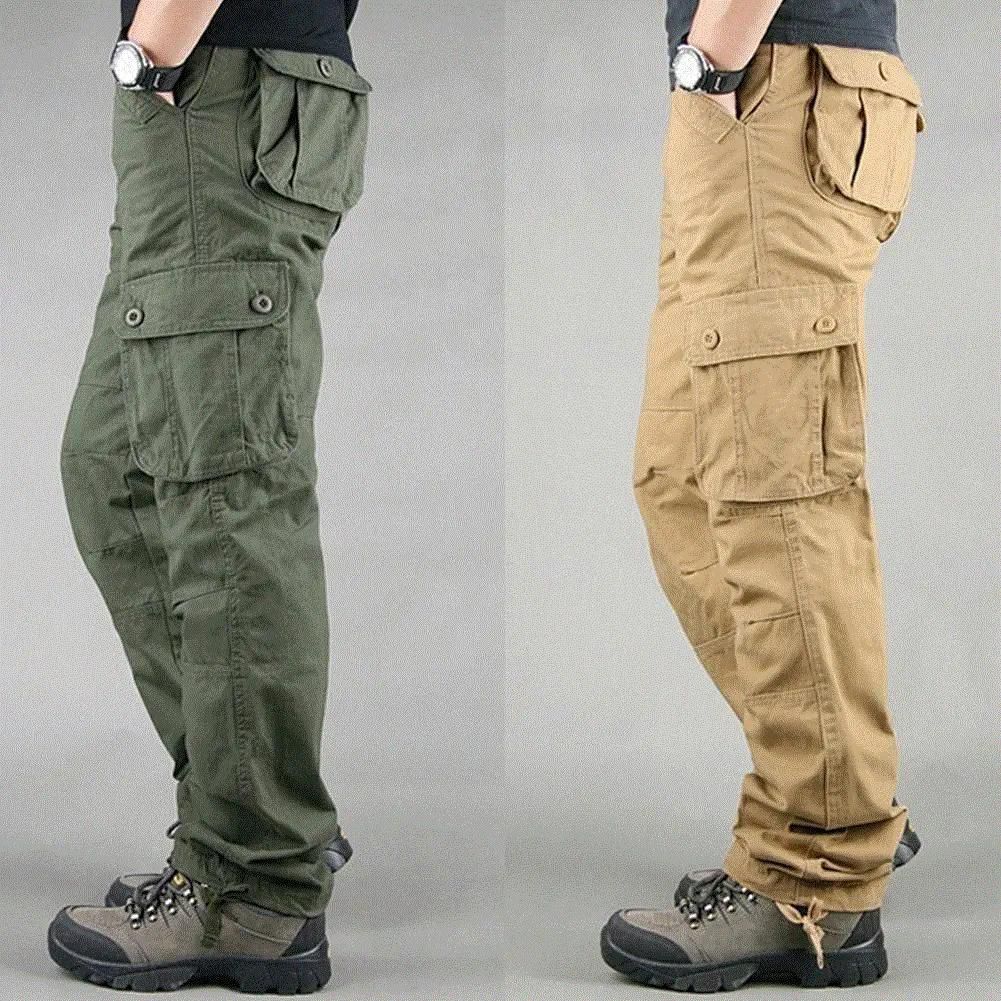 2021 High quality Men Military Cargo Pants Multi-pockets Baggy Men ...