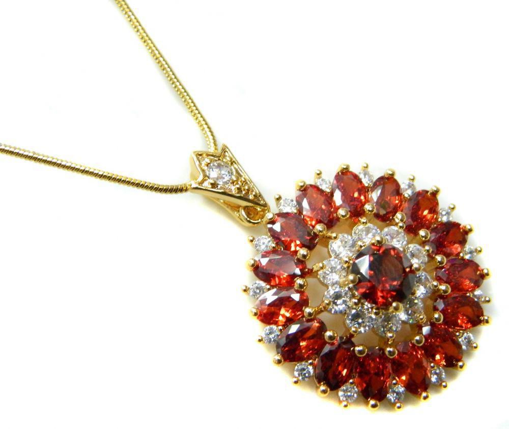 Chain with a red and white cubic zirconia stone shape - 60 cm long - Chinese Dahab
