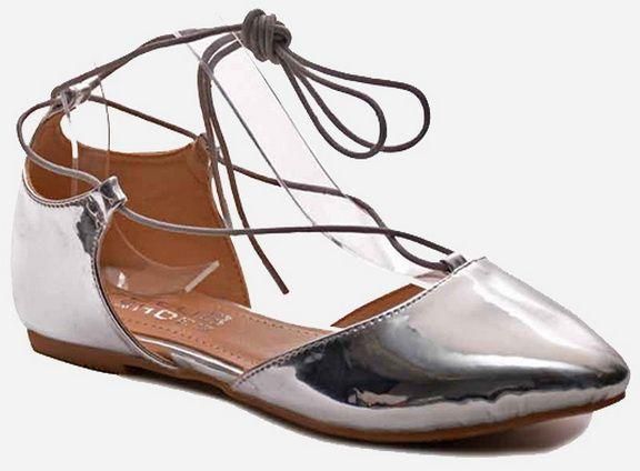 Club Shoes Flat Ballerina - Sliver