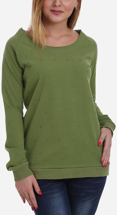 Ravin Front Studs Sweatshirt - Dark Green