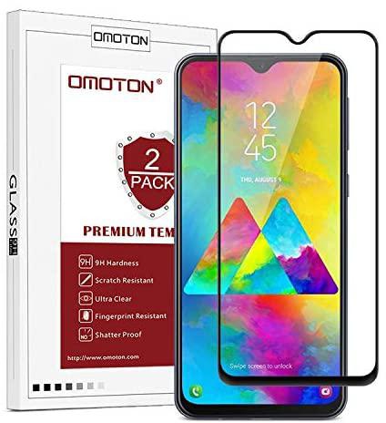 OMOTON Samsung Galaxy M20 Screen Protector, Samsung Galaxy M20 Tempered Glass Screen Protector with [HD Definition] [9H Hardness] [Anti-Scratch][Bubble Free] [Black]