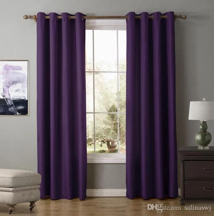 Generic Curtain purple 2pcs [1.5M+1.5M]+ 1pc Shear-3PCS Set