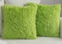 Set Of 2 Fluffy Decorative Pillow Cover/Case, Green