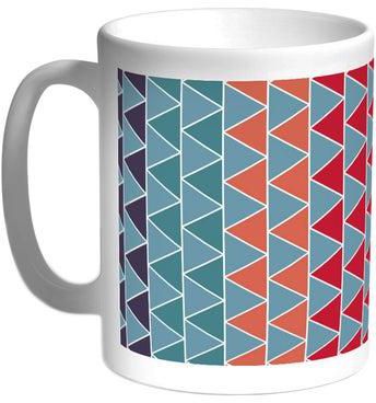 Geometric Printed Coffee Mug Pink/Blue/White