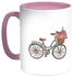 Bicycle Printed Coffee Mug Pink/White/Green