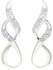 His & Her 0.05 Cts Diamond Loop Earrings in 18KT White Gold (GH Color, PK Clarity)