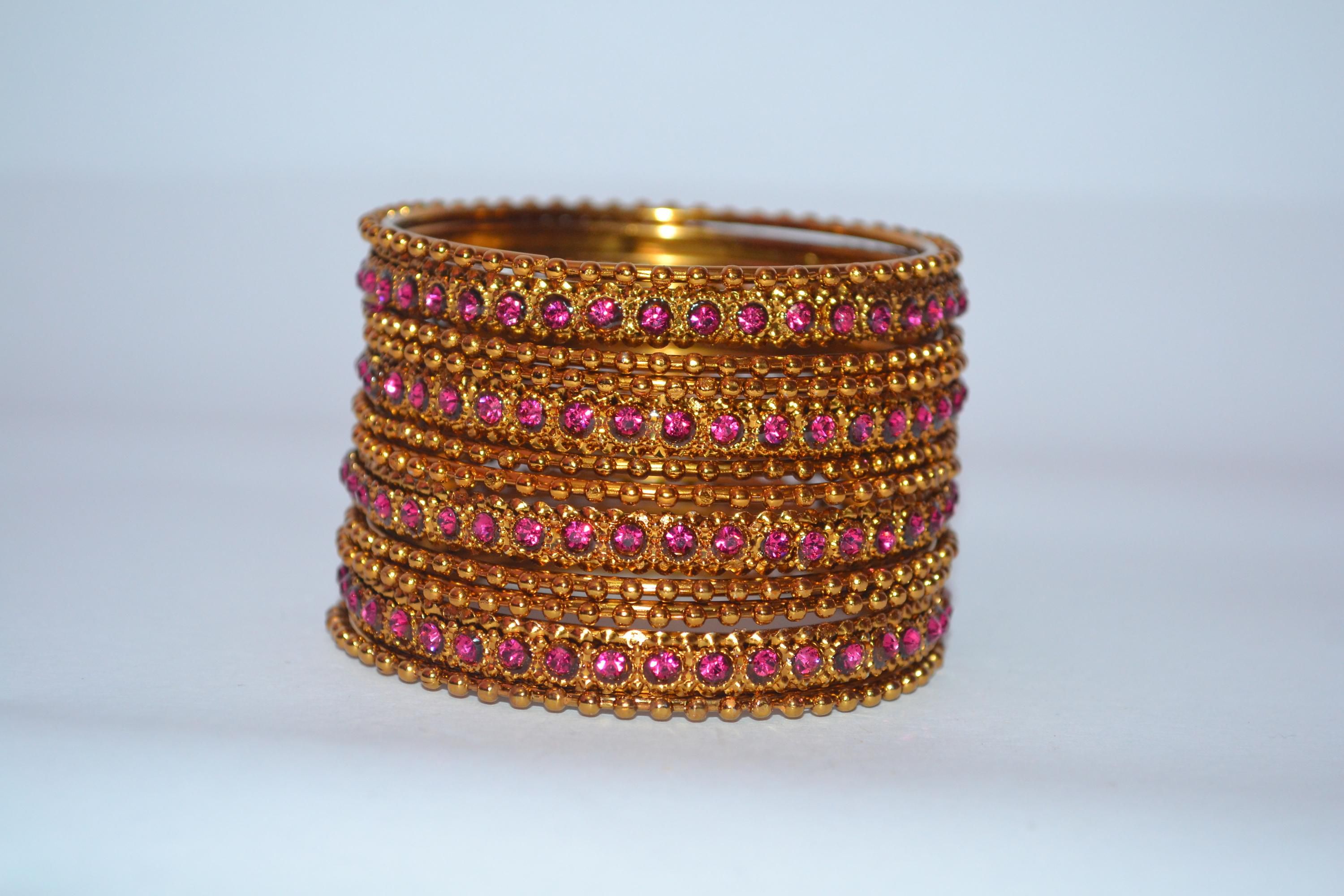 Lustrous Tradional Manju Bangle Desin Iron Alloy Bangles, Bracelet M328-5 12 Piece Set Jewellery. 4
