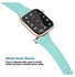 Leather Replacement Strap Watchband with Steel Button for Apple Watch Series 7/6/SE/5/4/3/2/1 38/40/41mm Mint Green