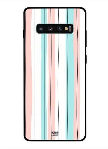 Protective Case Cover For Samsung Galaxy S10 Plus Pattern of Black Lines