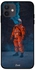 Astronaut Printed Case Cover -for Apple iPhone 12 mini Black/Grey/Orange Black/Grey/Orange