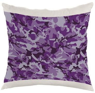 Camouflage Printed Cushion Cover Velvet Purple/Black 40x40centimeter