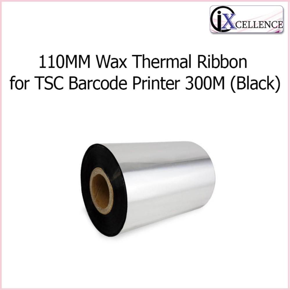 Jomz [IX] 110MM Wax Thermal Ribbon for TSC Barcode Printer 300M (Black)