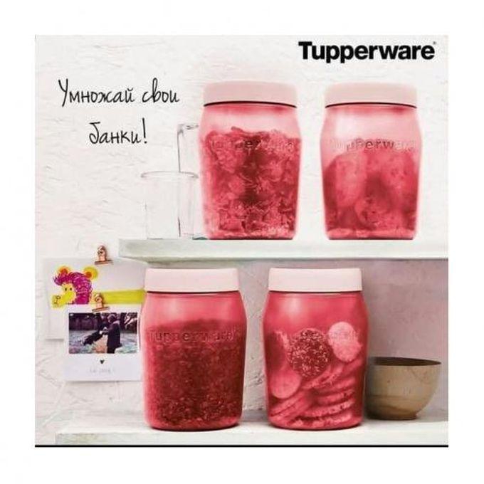 Tupperware برطمان 1.5 لتر باللون الوردي تابروير