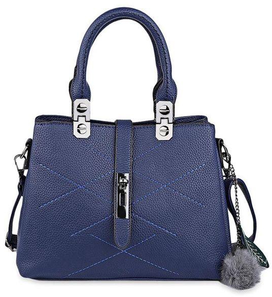 Fashion Elegant PU Convertible Tote Bag - Blue