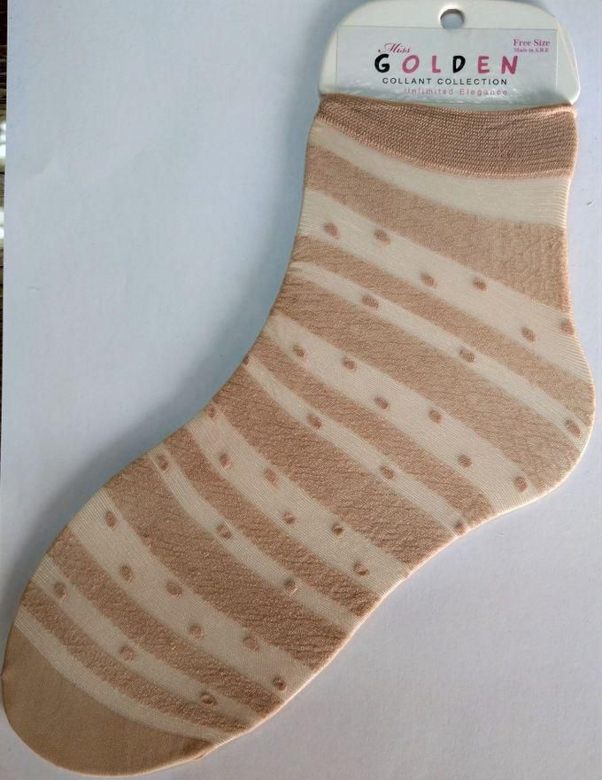 Miss Golden Ankle High Sheer Pattern Stockings For Women