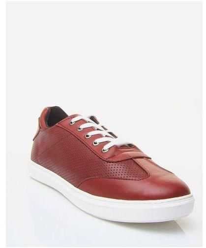 WiiKii Leather Casual Sneakers - Dark Red