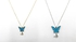Tanos - Blue butterfly Pendant with Silver Plated chain Necklace