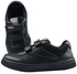 Tirenti Boy's Black Leather/Mesh Flat Shoes For School