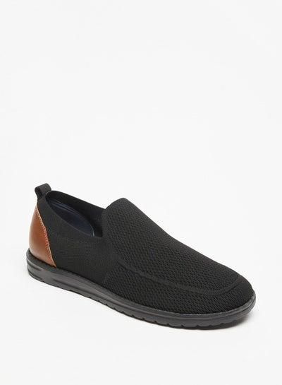 Textured Slip On Mens' Sports Shoes with Panel Detail