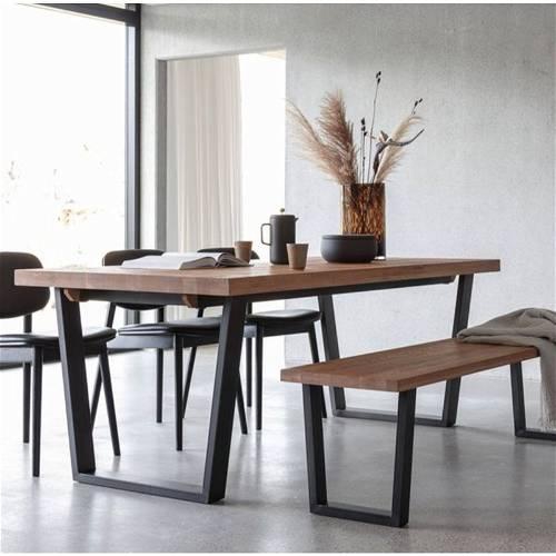 Dining Table, 180 cm, Black / Wooden - DIN25